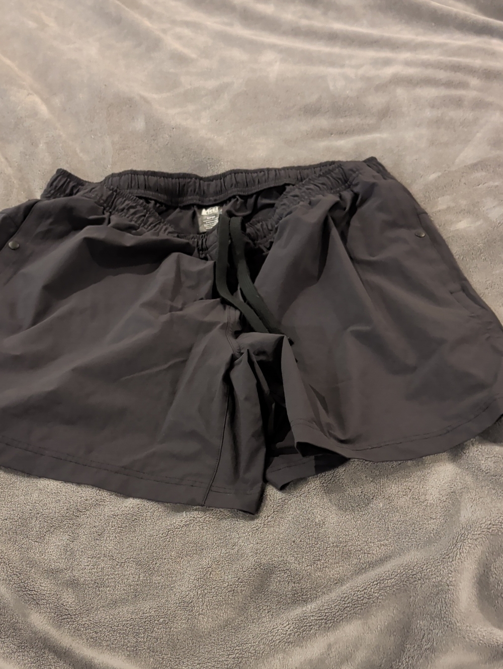 REI Coop Black Drawstring Active Shorts